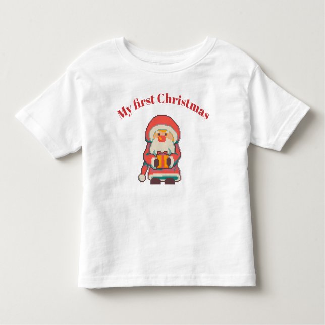 Camiseta Infantil My first Christmas pixel art, pixelart (Frente)