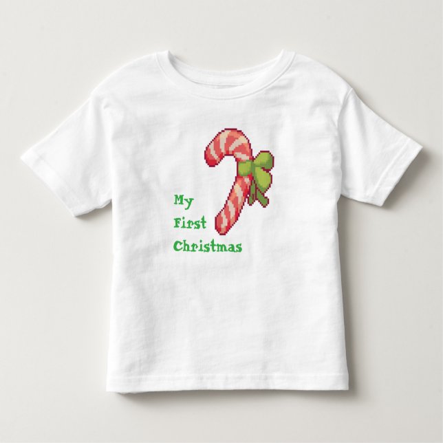 Camiseta Infantil My first Christmas Pixel Art, Pixelart  (Frente)