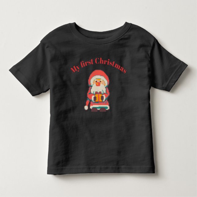 Camiseta Infantil My first Christmas pixel art, pixelart (Frente)