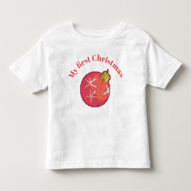 Camiseta Infantil My first Christmas pixel art, pixelart Kinder Shir (Frente)