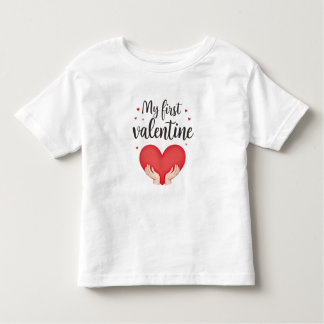 Camiseta Infantil  My First Valentine toddler T-Shirt cute heart