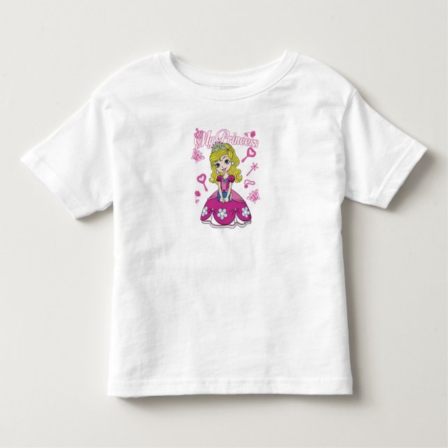 Camiseta Infantil "My Princess" Cute Cartoon Girl T-Shirt – Perfect  (Frente)
