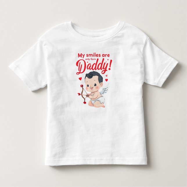 Camiseta Infantil My Smiles Are Only for Daddy Baby Valentine tshirt (Frente)