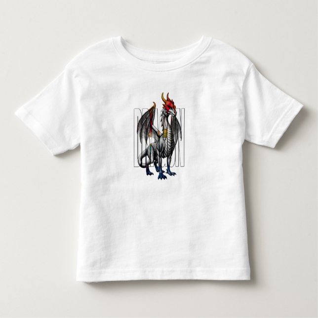 Camiseta Infantil Mystical Dragon Fantasy Creature Design (Frente)