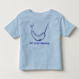 Camiseta Infantil N é para Narwhal aprende soletrar