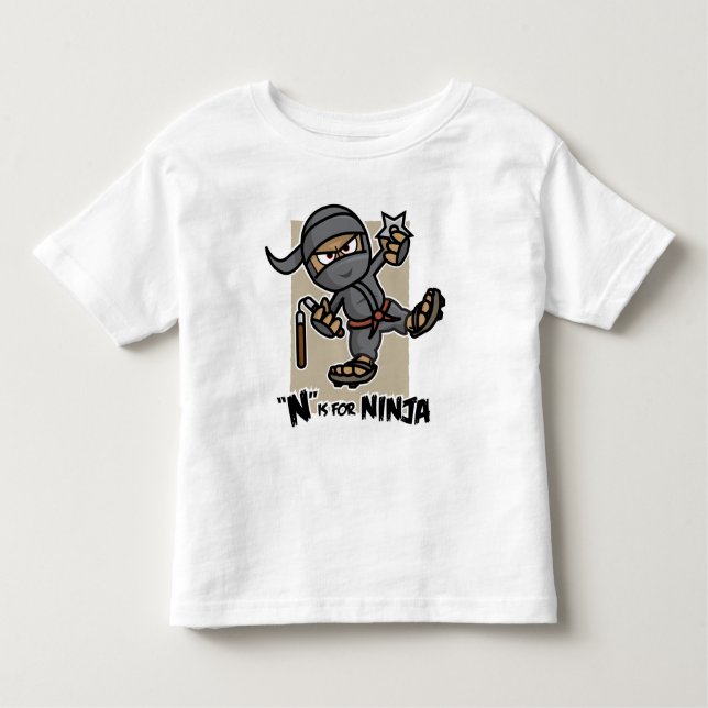 Camiseta Infantil "N" é para Ninja Toddler T-Shirt (Frente)
