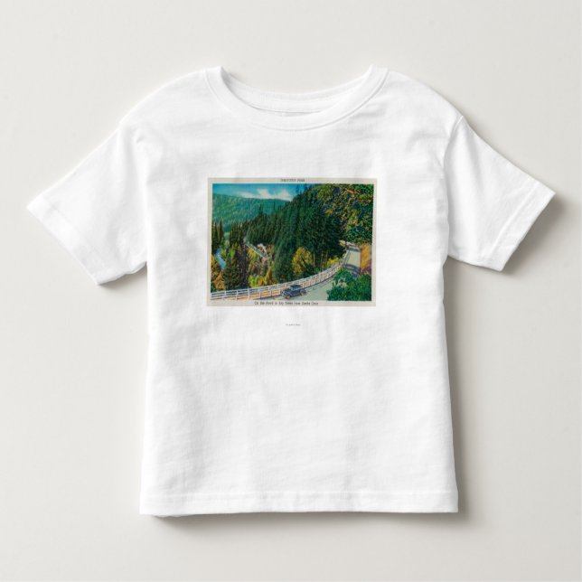 Camiseta Infantil Na estrada às árvores grandes de Santa Cruz (Frente)