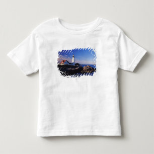 Camiseta Infantil NA, EUA, Maine. Farol de Portland Head.