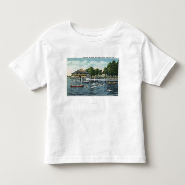 Camiseta Infantil Nadar na praia e no casino do ponto de Bemus (Frente)
