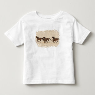 Camiseta Infantil Namíbia, Aus. Grupo de cavalos selvagens correndo