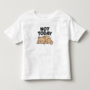 Camiseta Infantil Não Hoje" - Design de desenho animado preguiçoso e