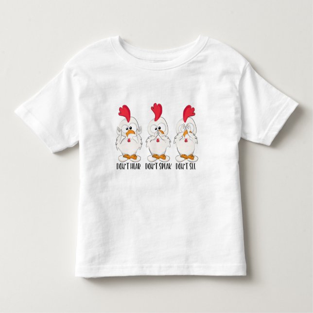Camiseta Infantil  Não ouça, não fale, não veja (Frente)