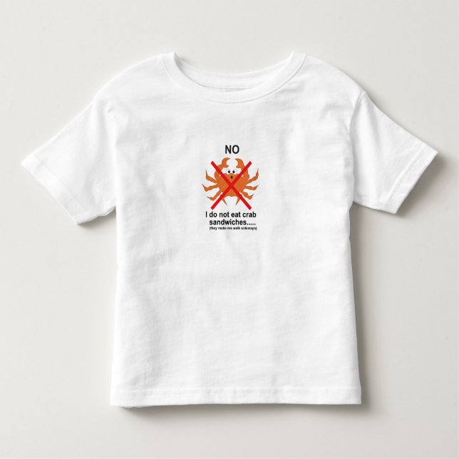 Camiseta Infantil Não para crab sanduíches (Frente)