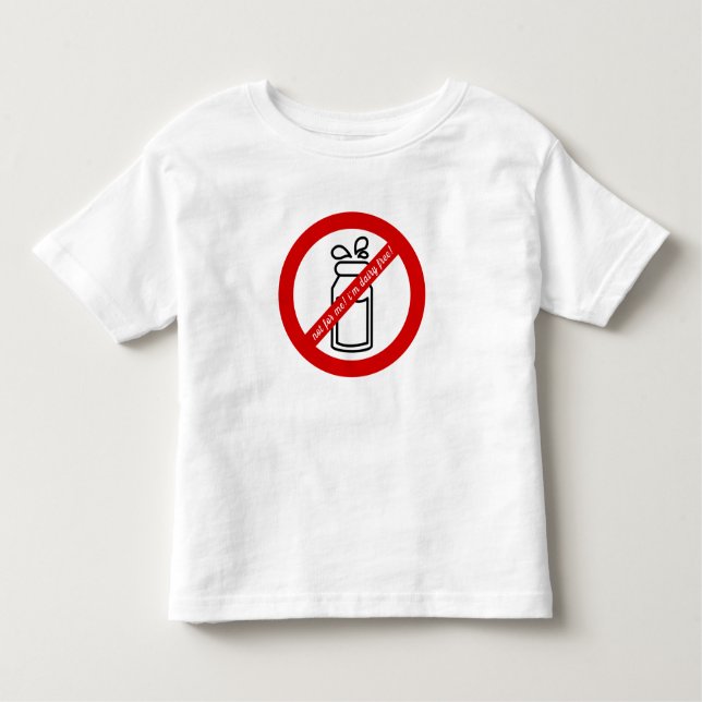 Camiseta Infantil Não para mim, estou livre de laticínios! Alerta de (Frente)