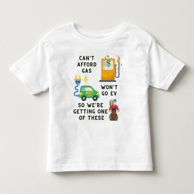 Camiseta Infantil Não posso pagar gás ou VE então comprar um present (Frente)