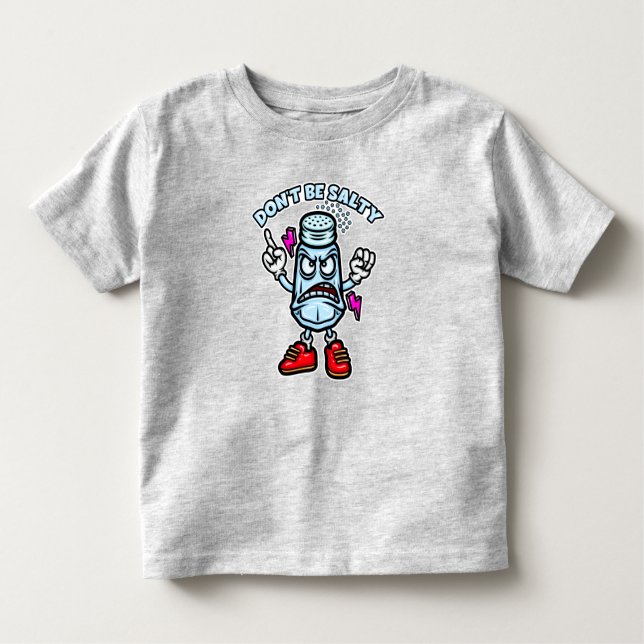Camiseta Infantil Não seja salgado, ilustração engraçada (Frente)