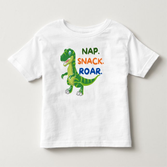 Camiseta Infantil Nap Snack Roar Dinosaur Toddler T-Shirt  (Frente)