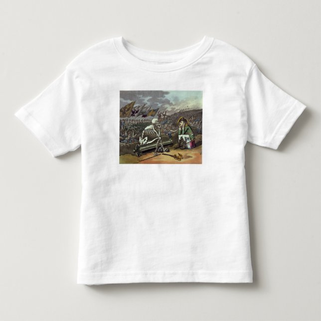 Camiseta Infantil Napoleon e esqueleto, 18o (Frente)