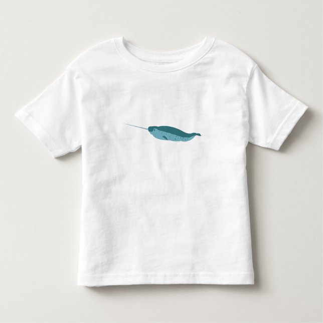 Camiseta Infantil Narval no Oceano Azul (Frente)
