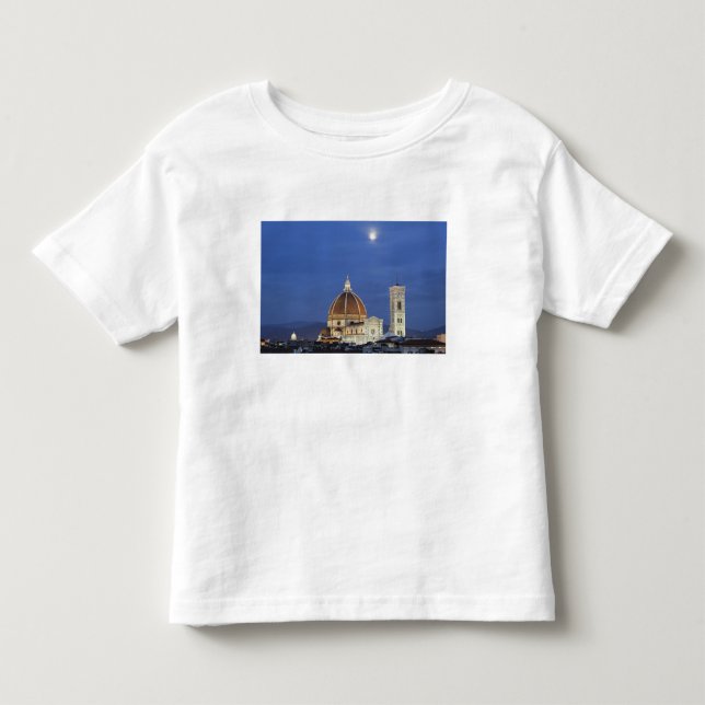Camiseta Infantil Nascer da lua e Catedral de Florença, Basílica de (Frente)