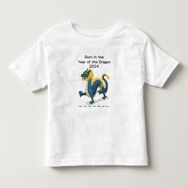 Camiseta Infantil Nascer do Ano do Dragão 2024 - Zodiac chinês (Frente)