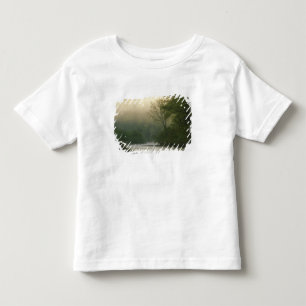 Camiseta Infantil Nascer do sol através da névoa visto de Red Bluff,