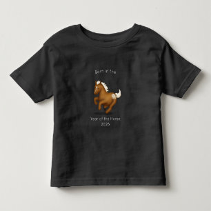 Camiseta Infantil Nascido no Ano do Cavalo Zodíaco Chinês