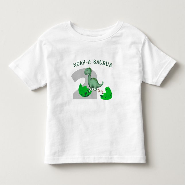 Camiseta Infantil Nascimento do Dinossauro do Toddler Personalizado (Frente)
