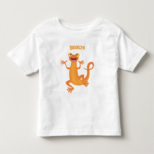 Camiseta Infantil Nata-dançarina de laranja feliz e giro (Frente)