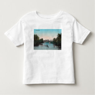 Camiseta Infantil Natação e barco no lago winters