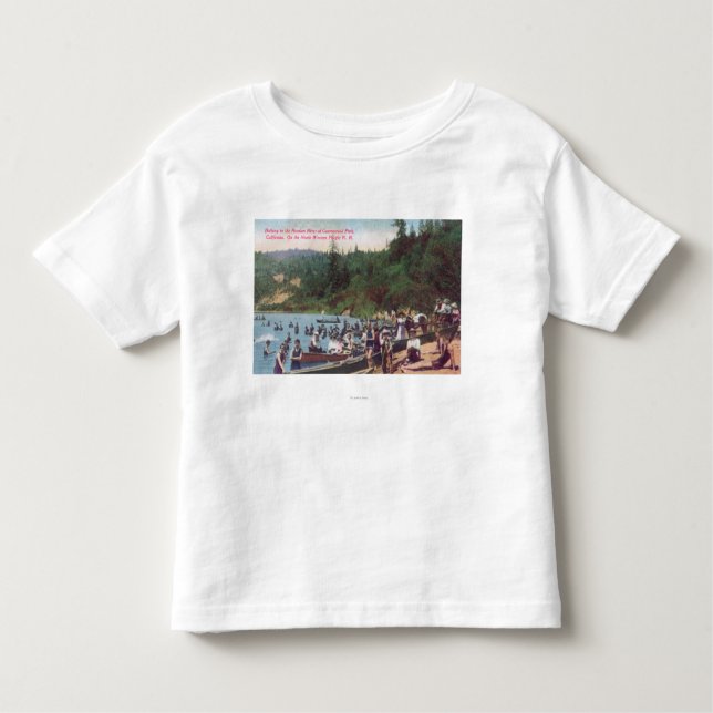 Camiseta Infantil Natação e barco no rio do russo (Frente)