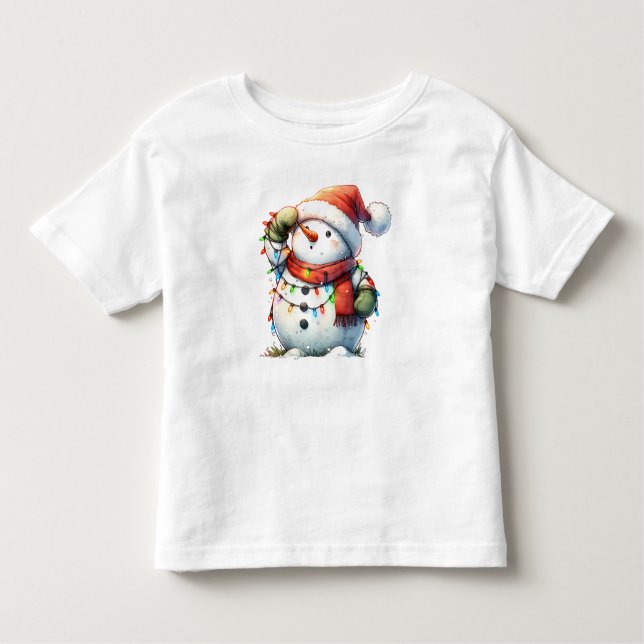 Camiseta Infantil Natal Adorável Snowman Baby Bodydress (Frente)