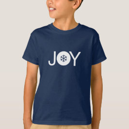 Camiseta Infantil Natal Alegria Azul e Branco