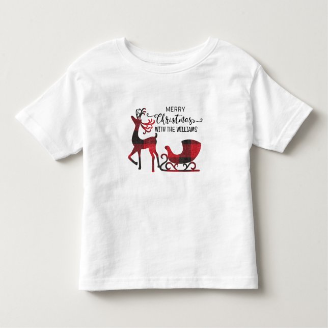 Camiseta Infantil Natal da Família Correspondente | Moderno Personal (Frente)