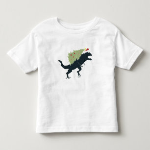 Camiseta Infantil Natal Dinossauro Divertido e Festivo