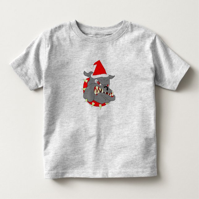 Camiseta Infantil Natal do cão de diabo do USMC (Frente)