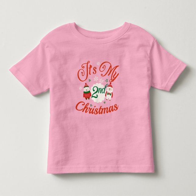 Camiseta Infantil Natal do segundo do bebê (Frente)