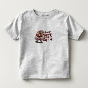 Camiseta Infantil Natal dos Anos 90 com Neve e Presentes Retro