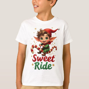 Camiseta Infantil Natal Elf Sweet Ride