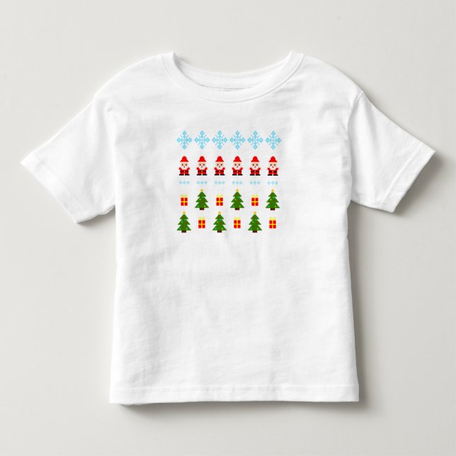 Camiseta Infantil Natal em Pixel Art (Frente)