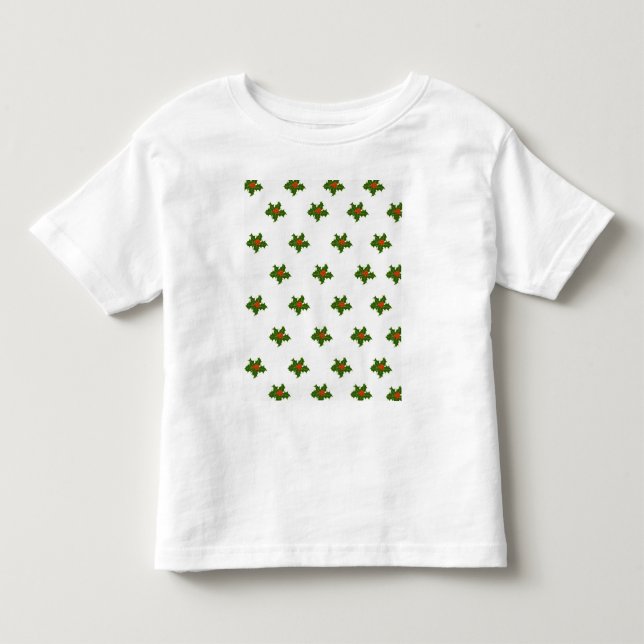 Camiseta Infantil Natal Holly Pattern (Frente)
