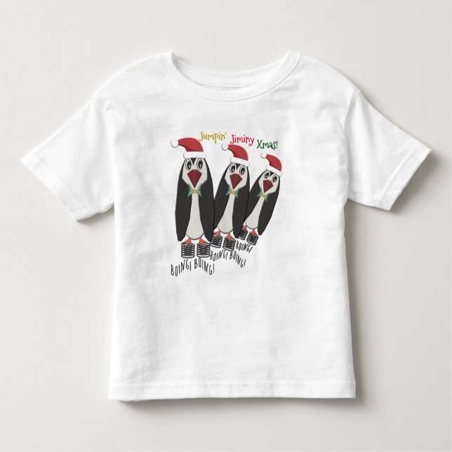 Camiseta Infantil Natal Iminente - Criança Tamanho - Pinguins Engraç (Frente)