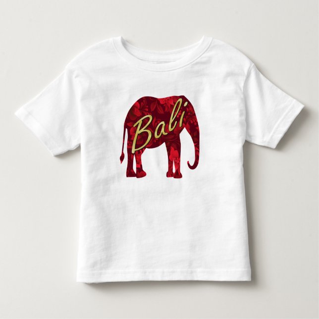 Camiseta Infantil Natal no Batik de Bali 1 elefante (Frente)