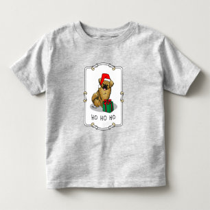 Camiseta Infantil Natal Santa Hat Tibetano Espanhol (Castanho)