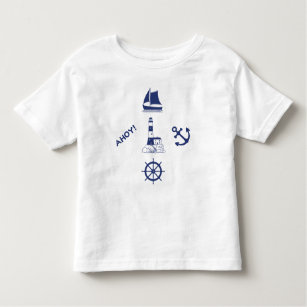 Camiseta Infantil Navegação Ilustrativa Marinho Design Azul+Transpar