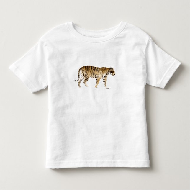 Camiseta Infantil Navegação por Tigre de Aquarela (Frente)