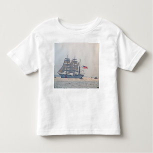 Camiseta Infantil Navio alto, navio Clipper, Vela, Guarda costeira d