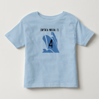 Camiseta Infantil Navio Capitão Personalizável 4º Aniversário