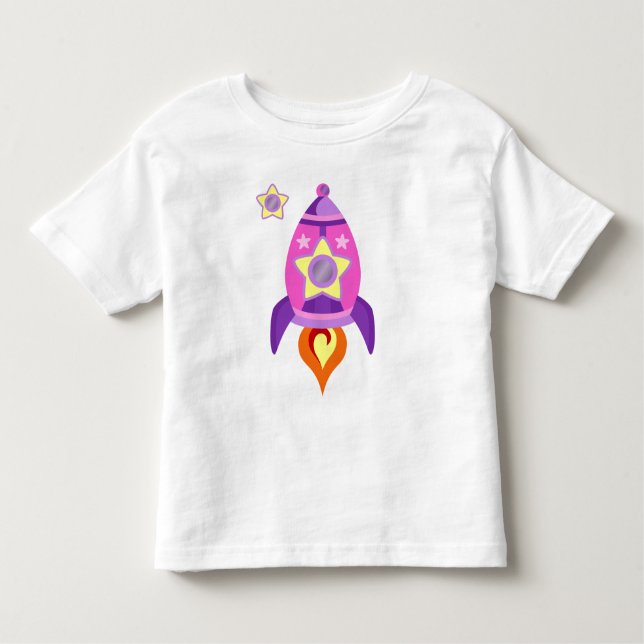 Camiseta Infantil Navio cor-de-rosa de Rocket (Frente)