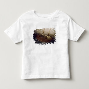 Camiseta Infantil Navio de guerra holandesa em uma tempestade